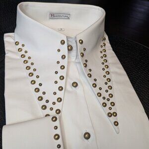 MorCouture Womens Studded Couture Collar Shirt